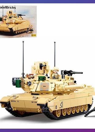 Дитячий конструктор sluban m38-b0892 військовий танк абрамс 781 деталь фігурки військових