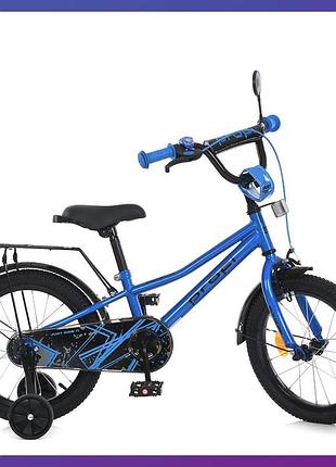 Велосипед дитячий двоколісний сталевий profi mb 16012-1 16" зріст 100-120 см вік 4 до 7 років синій