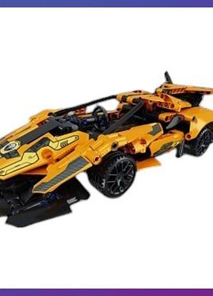 Детская машинка конструктор на радиоуправлении lamborgini 521 деталь желтый