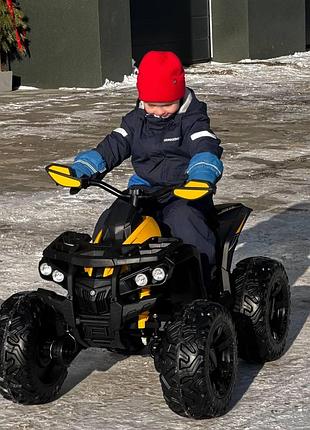 Детский электро квадроцикл на аккумуляторе с пультом управления bambi m 4795 для детей 3-8 лет желтый