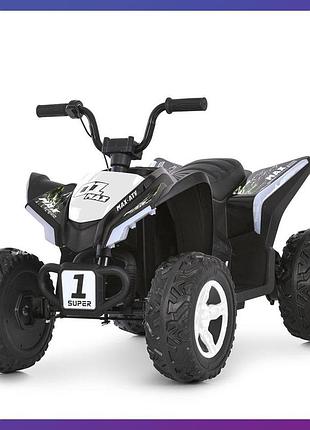 Дитячий електроквадроцикл на акумуляторі bambi racer m 6283 для дітей 3-8 років чорно-білий