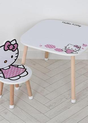 Детский деревянный столик со стульчиком hello kitty m 502-7