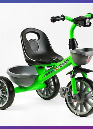 Детский трехколесный велосипед best trike bs-14640 фара с музыкой и светом 2 корзины зеленый