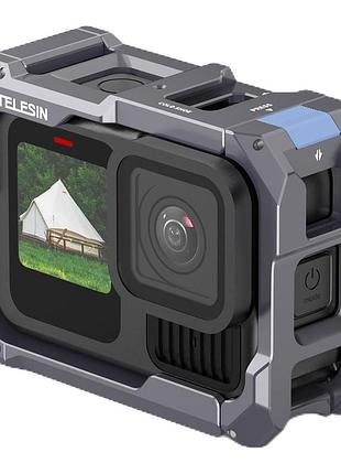 Рамка gopro 13-9 алюмінієва з підтримкою магнітної зарядки telesin s6-fms-15-tgp