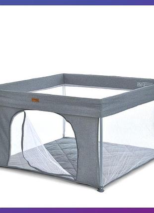Детский игровой манеж прямоугольный с сумкой el camino me 1196 swift 4 dark gray темно-серый