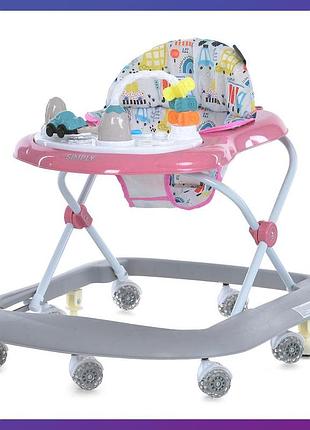 Детские музыкальные ходунки игровая панель el camino me 1215 simply pink розовый