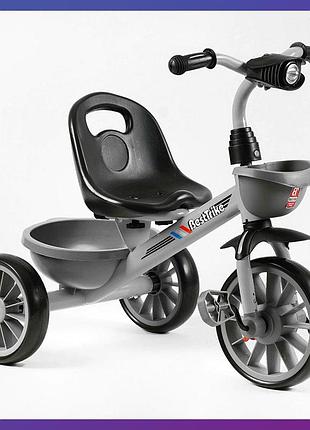 Детский трехколесный велосипед best trike bs-18125 фара с музыкой и светом 2 корзины серый