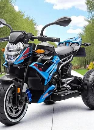 Дитячий електро мотоцикл триколісний на акумуляторі bambi m 6142 для дітей 2-6 років синій