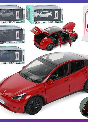 Детская машинка металлическая инерционная ap-2001 tesla 1:24