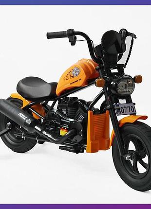 Дитячий електро мотоцикл двоколісний на акумуляторі corso h-35291 для дітей 3-8 років помаранчевий