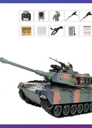 Дитячий танк на радіокеруванні abrams m1a2 абрамс 1:18. стріляє орбізами