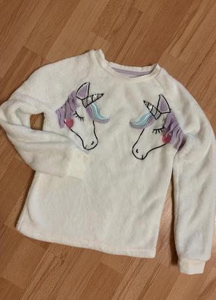 Меховушка с единорогом, кофта с единорогом
