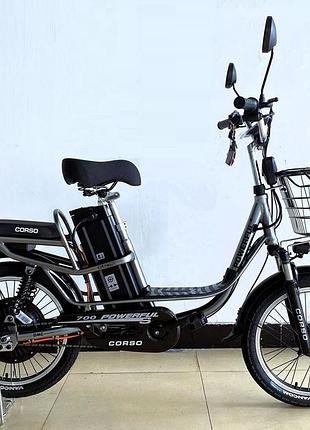 Электровелосипед двухколесный для взрослых corso powerfull fw-18648 20" 700 w 48v20ah