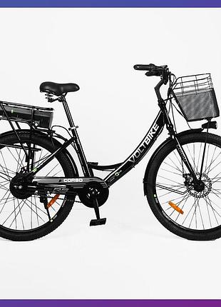 Електровелосипед двоколісний для дорослих corso volt bike 26" tb-74524 350 w 36v/10ah