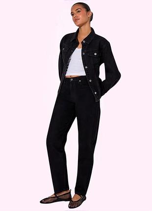 Джинси жіночі мом широкі вільні з високою посадкою prettylittlething 12 l-xl чорні