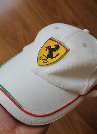 Унисекс кепка бейсболка гоночная formula 1 racing team cap ferrari scuderia in white