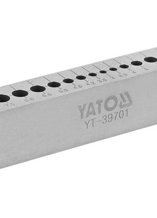 Шаблон напрямний для свердління отворів yato 17 отв ø= 3-9,5 мм, корпус з високо вуглец. сталі (hcs)