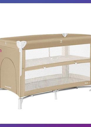 Дитячий ігровий манеж прямокутний два рівні висоти carrello porta crl-18103 sand beige бежевий