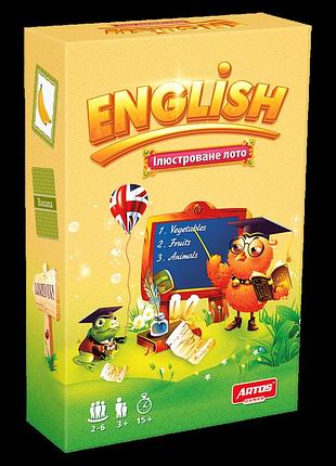 Обучающая настольная игра лото "english" 0796 иллюстрированная | maxisvit