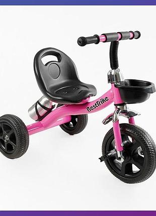 Дитячий триколісний велосипед best trike bs-14250 кошика рожевий