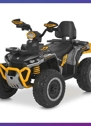 Дитячий електроквадроцикл на акумуляторі bambi racer m 6276 з пультом р/к для дітей 3-8 років жовтий