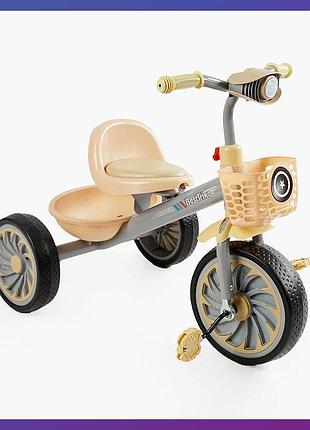 Дитячий триколісний велосипед best trike bs-35761 з 2 кошиками сірий