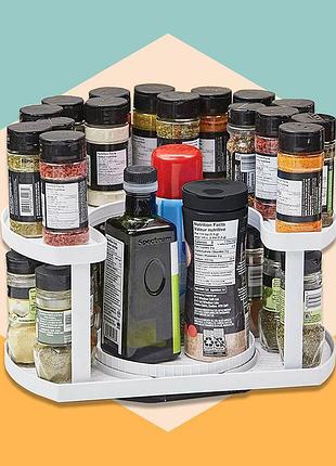 Спецовница spice spinner two-tiered spice organizer, поворотная подставка для специй, карусель для специй kd-15