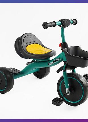 Дитячий триколісний велосипед best trike bs-47603 з кошиком зелений