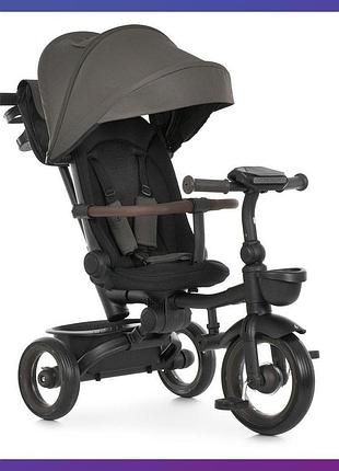 Детский трехколесный велосипед - коляска turbotrike mt 1038-1 с родительской ручкой шоколадный