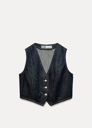 Zara жилет джинс s новий