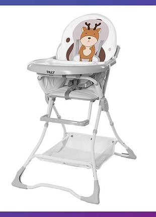 Детский стульчик для кормления tilly buddy t-633/2 brown deer серый