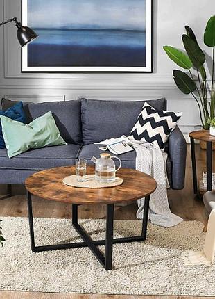 Журнальний столик leobert fleksi круглий в стилі loft