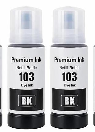Скидка 30% чернила (краска) premium для epson ecotank l1230 чёрный цвет 4 штуки