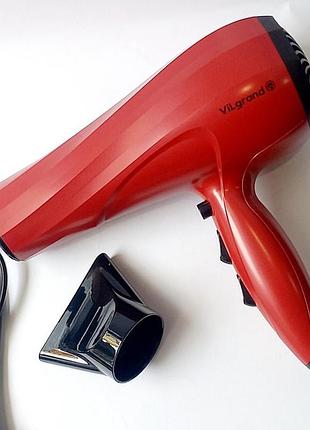 Фен vilgrand vhd-2430 колір червоний top shop ua_