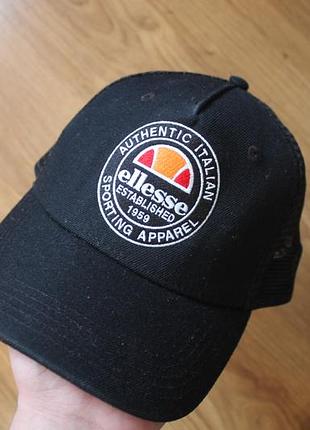 Унисекс кепка бейсболка тракер ellesse pontra black trucker