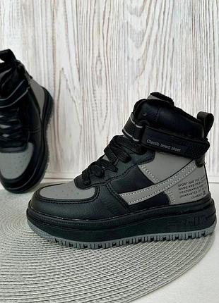 Хайтопы jong golf детские зимние на очине и липучке серые 35