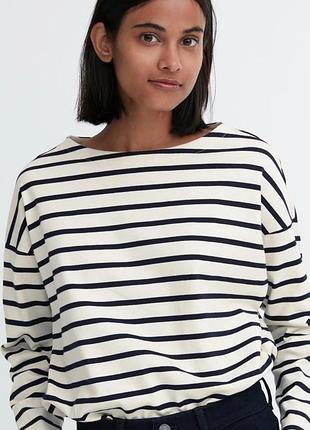 Uniqlo лонгслив в полоску