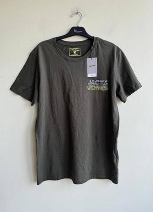 Мужская хлопковая футболка с логотипом jack &amp;jones