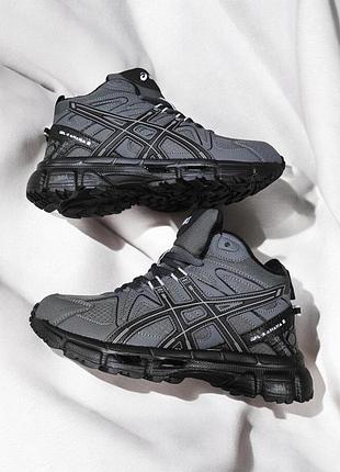 Хайтопы asics детско-подростковые серые