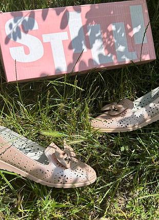 Балетки bessky для дівчаток перфоровані рожеві 36