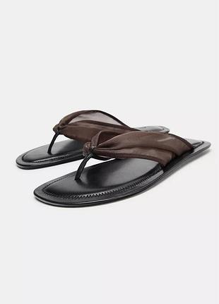Шльопанці жіночі з бантом zara new