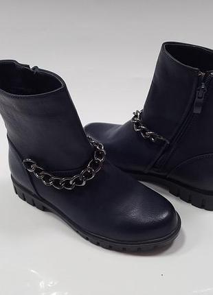 Дитячі демісезонні черевики для дівчинки, сині, 35р 37, 22