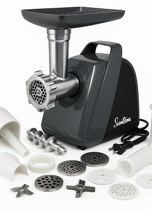 Шнековая электро мясорубка suntera smg-5421b 1800 вт, мясорубка электрическая металл do-52