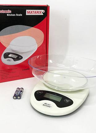 Самые точные кухонные электронные весы matarix mx-404, весы кухонные с чашей качественные mj-91