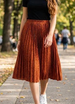 Плисерованая юбка женская с люрексом sofie schnoor xs
