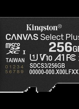 Kingston microsd 256gb c10 uhs-i a1 v10 r150mb/s + sd карта памяти