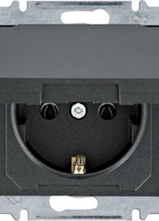 Розетка из з/у с крышкой lumina, черная, 16а/230в