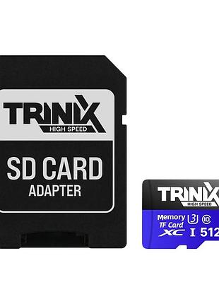 Карта пам’яті trinix 512gb miсrosdxc з sd-адаптером u3 v30 a1 (90-00038)
