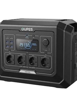 Портативна зарядна станція oupes mega 1 s1 2000w 1024wh lifepo4 (42-00306)