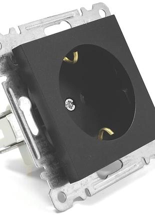 Розетка с/к lumina, черная, 16а/230в